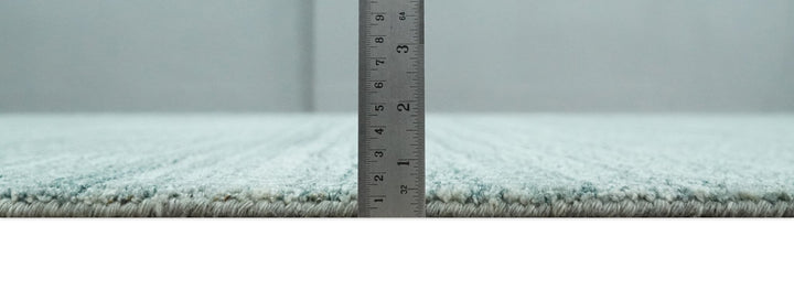 8x10 Hand Made Silver and Teal Solid Scandinavian Blended Wool Flatwoven Area Rug | KE27 - The Rug Decor