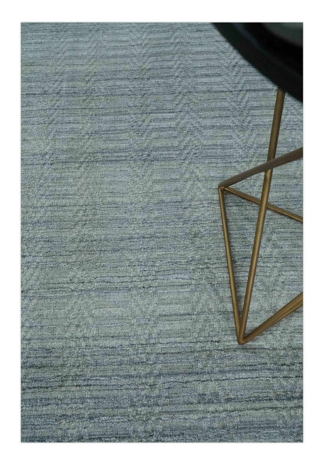 8x10 Hand Made Solid Silver, Gray and Brown Scandinavian Blended Wool Flatwoven Area Rug | KE12 - The Rug Decor