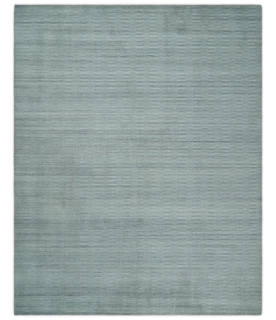 8x10 Hand Made Solid Silver, Gray and Brown Scandinavian Blended Wool Flatwoven Area Rug | KE12 - The Rug Decor