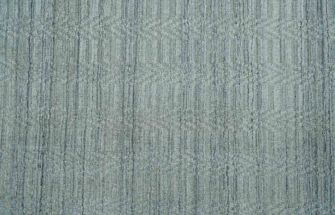 8x10 Hand Made Solid Silver, Gray and Brown Scandinavian Blended Wool Flatwoven Area Rug | KE12 - The Rug Decor