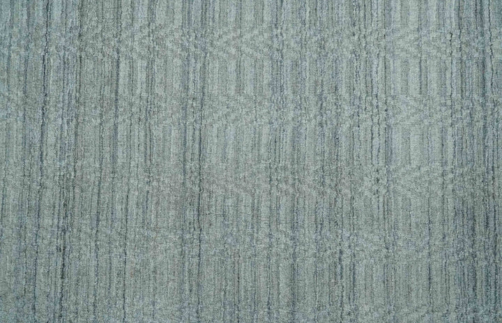 8x10 Hand Made Solid Silver, Gray and Brown Scandinavian Blended Wool Flatwoven Area Rug | KE12 - The Rug Decor