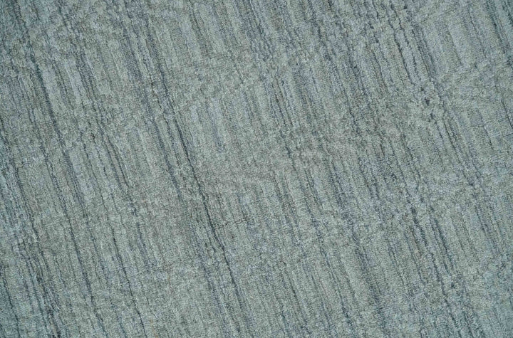 8x10 Hand Made Solid Silver, Gray and Brown Scandinavian Blended Wool Flatwoven Area Rug | KE12 - The Rug Decor