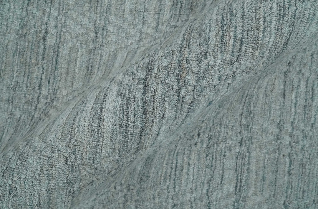 8x10 Hand Made Solid Silver, Gray and Brown Scandinavian Blended Wool Flatwoven Area Rug | KE12 - The Rug Decor