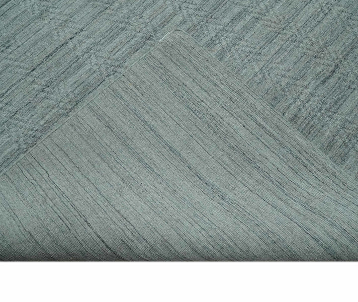 8x10 Hand Made Solid Silver, Gray and Brown Scandinavian Blended Wool Flatwoven Area Rug | KE12 - The Rug Decor