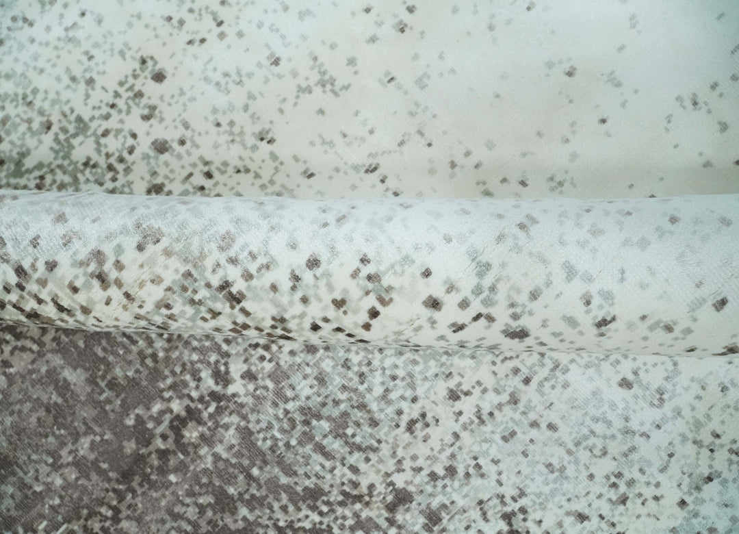 8x10 Ivory and Brown Modern Abstract Handmade Viscose Area Rug | AE33810 - The Rug Decor