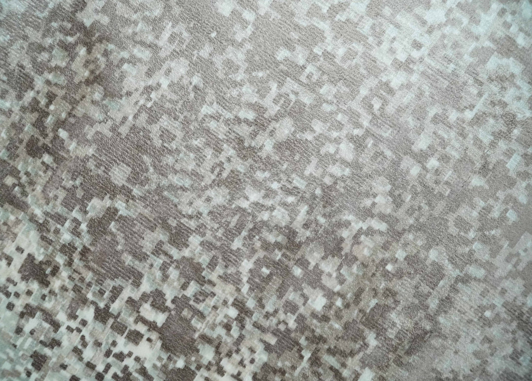 8x10 Ivory and Brown Modern Abstract Handmade Viscose Area Rug | AE33810 - The Rug Decor