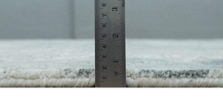 8x10 Ivory, Silver and Charcoal Modern Abstract Hand Loomed Blended wool and Art silk Area Rug - The Rug Decor