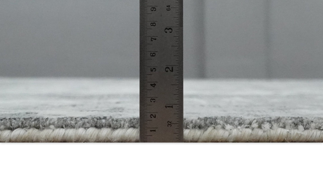 8x10 Ivory, Silver and Charcoal Modern Abstract Hand Loomed Blended wool and Art silk Area Rug - The Rug Decor