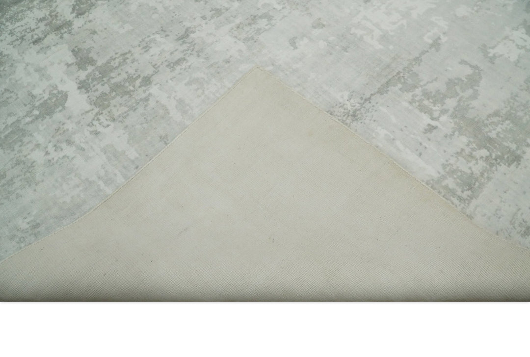 8x10 Modern Abstract Ivory and Camel Contemporary Wool Area Rug | QT22 - The Rug Decor