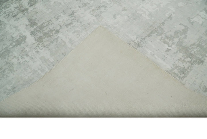 8x10 Modern Abstract Ivory and Camel Contemporary Wool Area Rug | QT22 - The Rug Decor