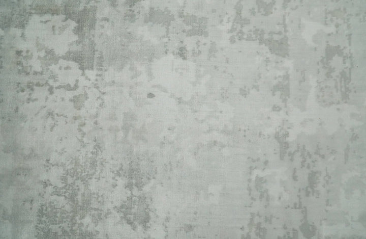 8x10 Modern Abstract Ivory and Camel Contemporary Wool Area Rug | QT22 - The Rug Decor