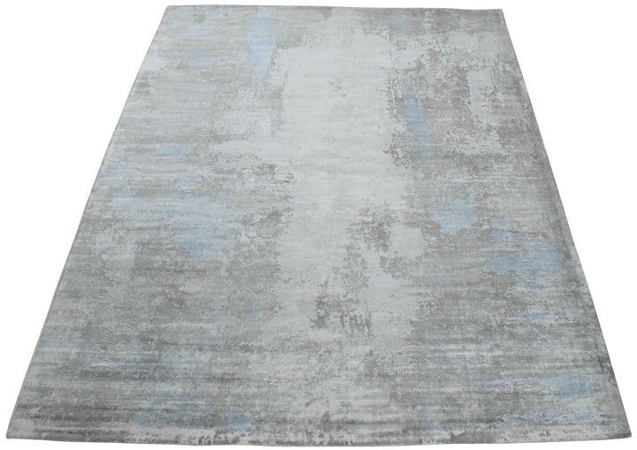 8x10 Rug, Abstract Blue and Gray Rug made with Viscose Art Silk, Living, Dinning and Bedroom Rug | TRD0090AR810 - The Rug Decor