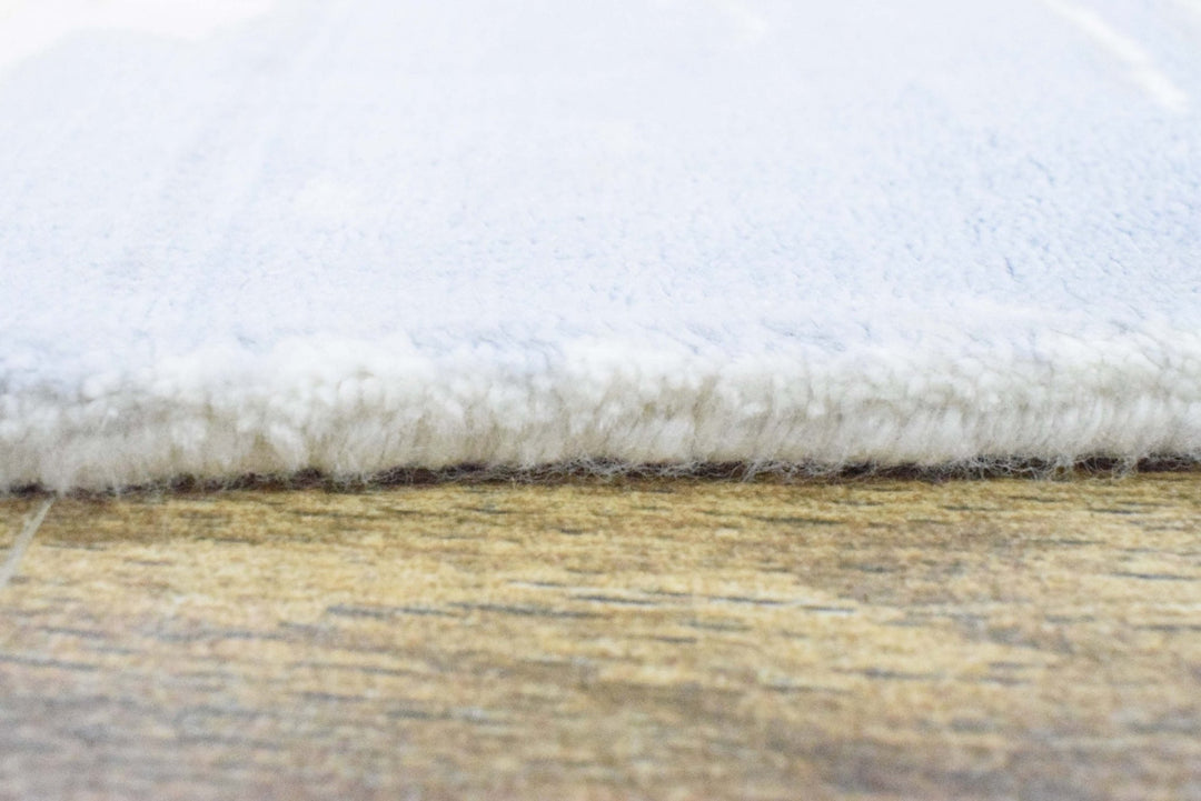 8x10 Rug, Blue and Brown Rug, Modern Abstract Hand loom Printed Viscose Area Rug, Living Room, Dinning and Bedroom Rug | TRD018QT810 - The Rug Decor