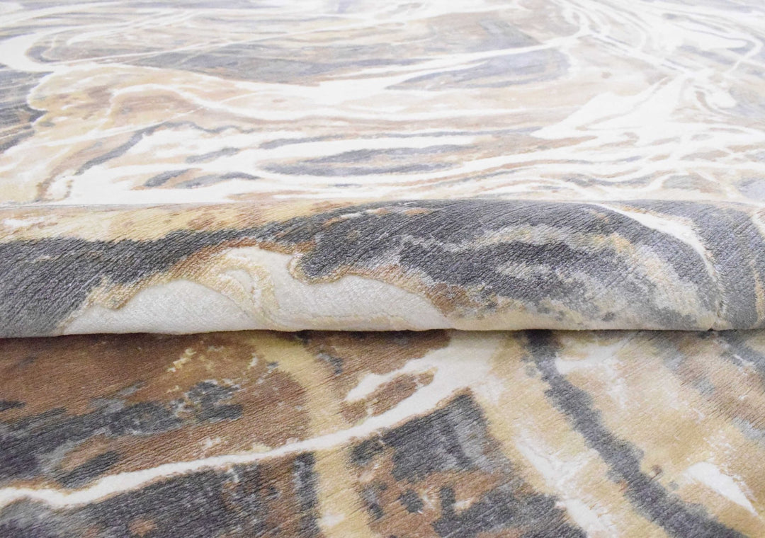 8x10 Rug, Bronze and Gray Rug, One of a Kind Rug, Granite Rug, Modern and Abstract Rug, Handmade Wool & Viscose Area Rug | TRD0021OP - The Rug Decor