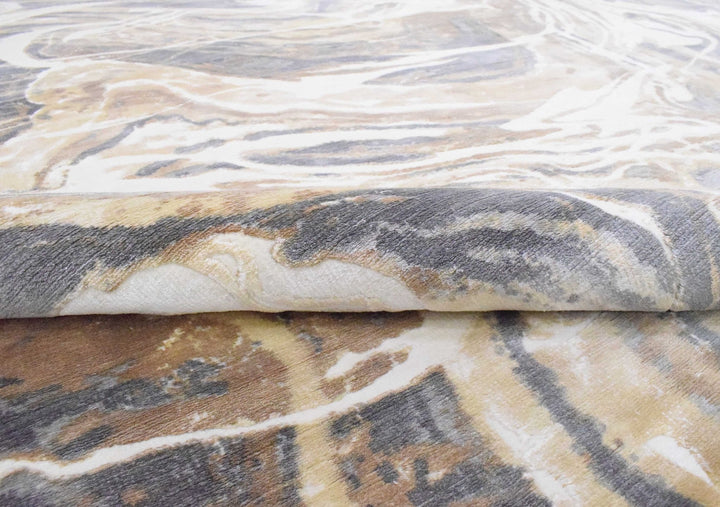 8x10 Rug, Bronze and Gray Rug, One of a Kind Rug, Granite Rug, Modern and Abstract Rug, Handmade Wool & Viscose Area Rug | TRD0021OP - The Rug Decor