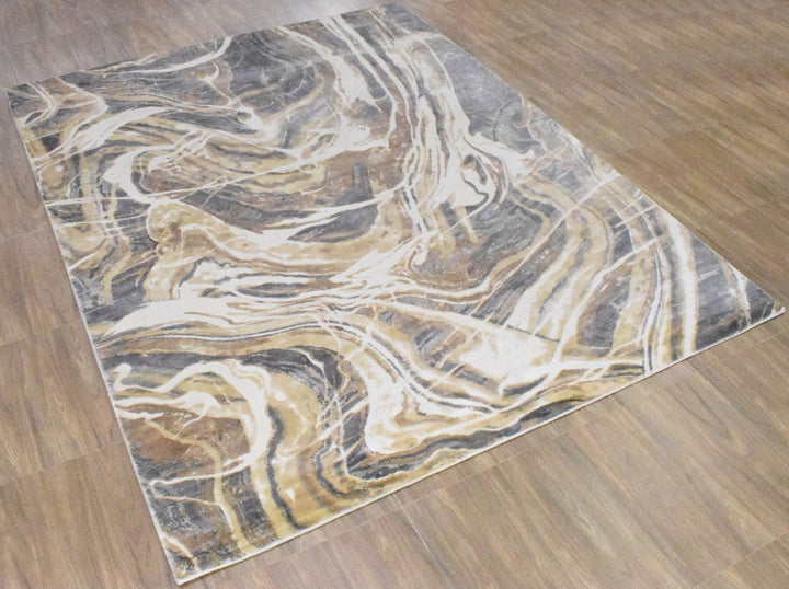 8x10 Rug, Bronze and Gray Rug, One of a Kind Rug, Granite Rug, Modern and Abstract Rug, Handmade Wool & Viscose Area Rug | TRD0021OP - The Rug Decor