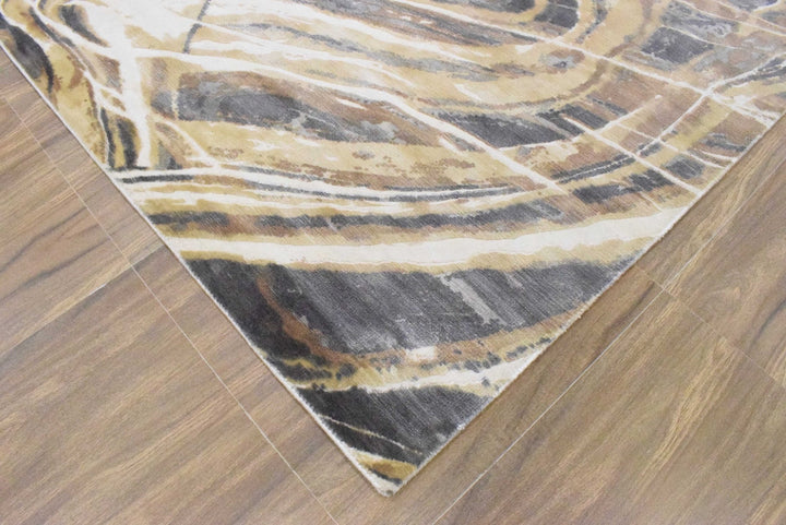 8x10 Rug, Bronze and Gray Rug, One of a Kind Rug, Granite Rug, Modern and Abstract Rug, Handmade Wool & Viscose Area Rug | TRD0021OP - The Rug Decor
