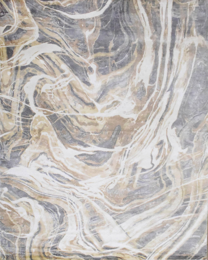 8x10 Rug, Bronze and Gray Rug, One of a Kind Rug, Granite Rug, Modern and Abstract Rug, Handmade Wool & Viscose Area Rug | TRD0021OP - The Rug Decor