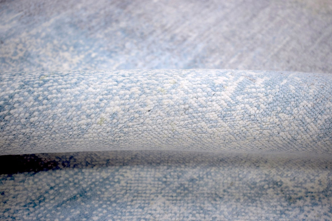 8x10 Rug | Modern Abstract Handmade with Bamboo Silk Blue Area Rug | TRD1750810 - The Rug Decor