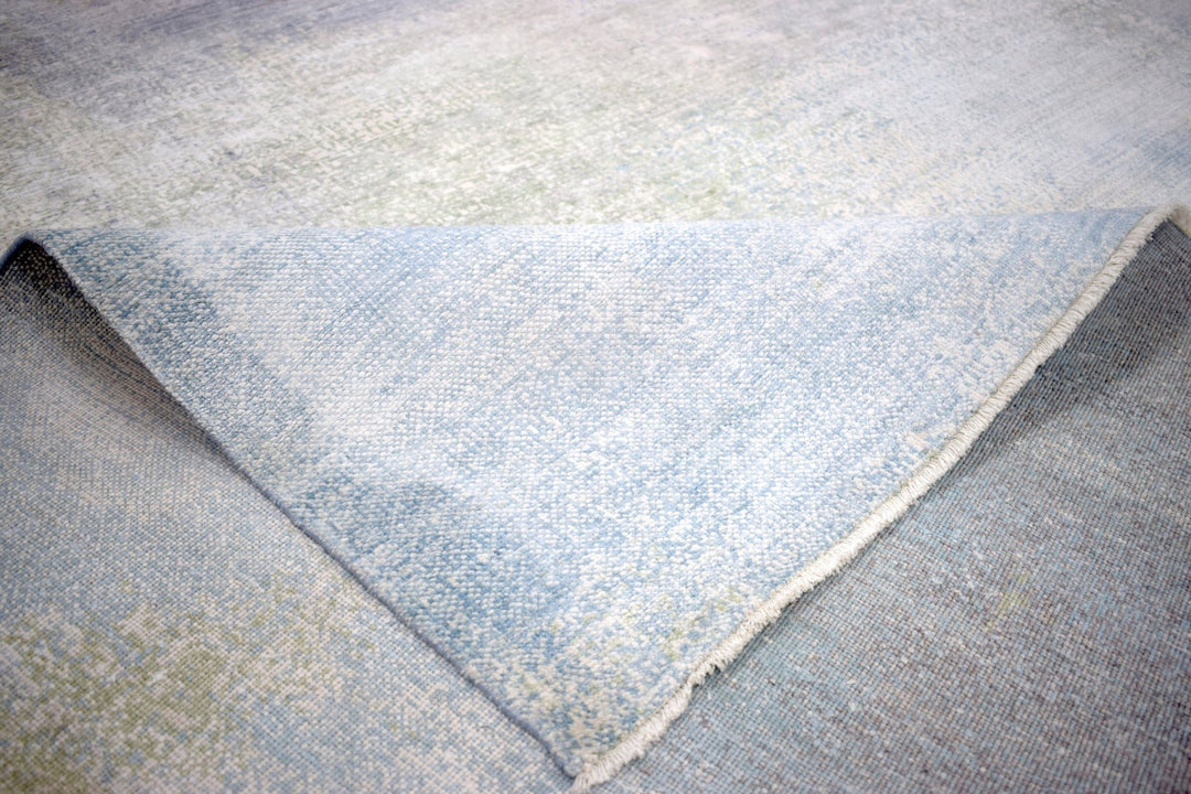 8x10 Rug | Modern Abstract Handmade with Bamboo Silk Blue Area Rug | TRD1750810 - The Rug Decor