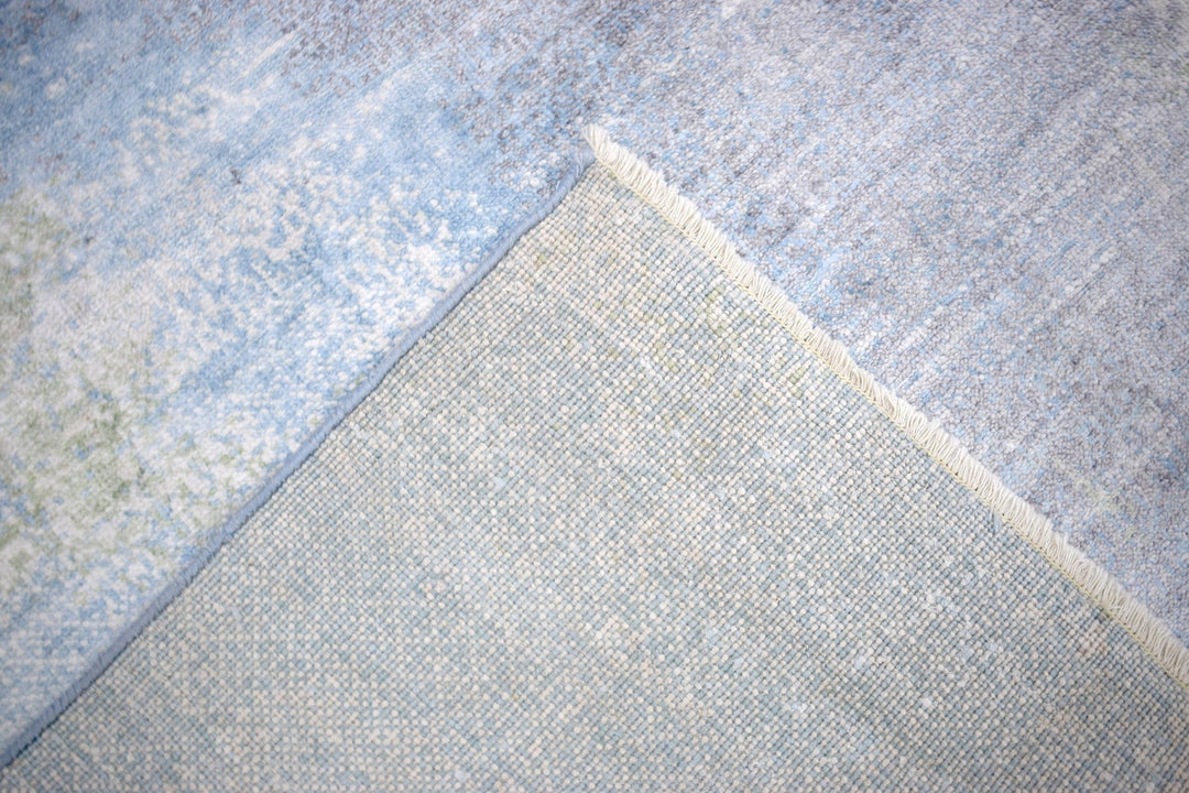 8x10 Rug | Modern Abstract Handmade with Bamboo Silk Blue Area Rug | TRD1750810 - The Rug Decor