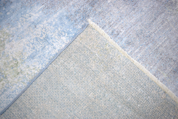 8x10 Rug | Modern Abstract Handmade with Bamboo Silk Blue Area Rug | TRD1750810 - The Rug Decor