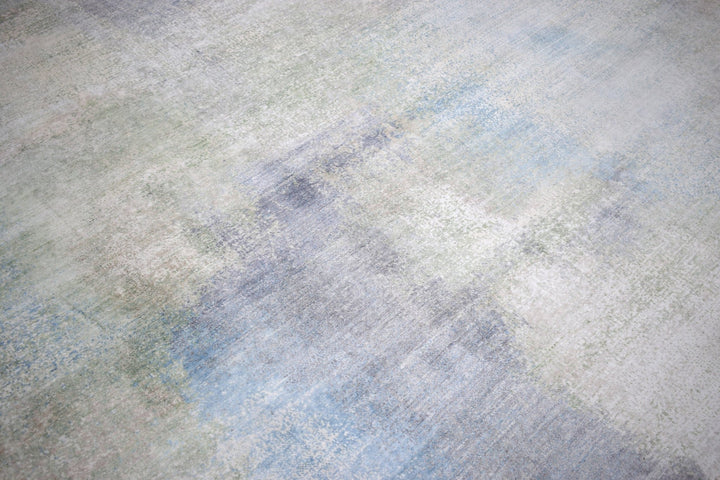 8x10 Rug | Modern Abstract Handmade with Bamboo Silk Blue Area Rug | TRD1750810 - The Rug Decor