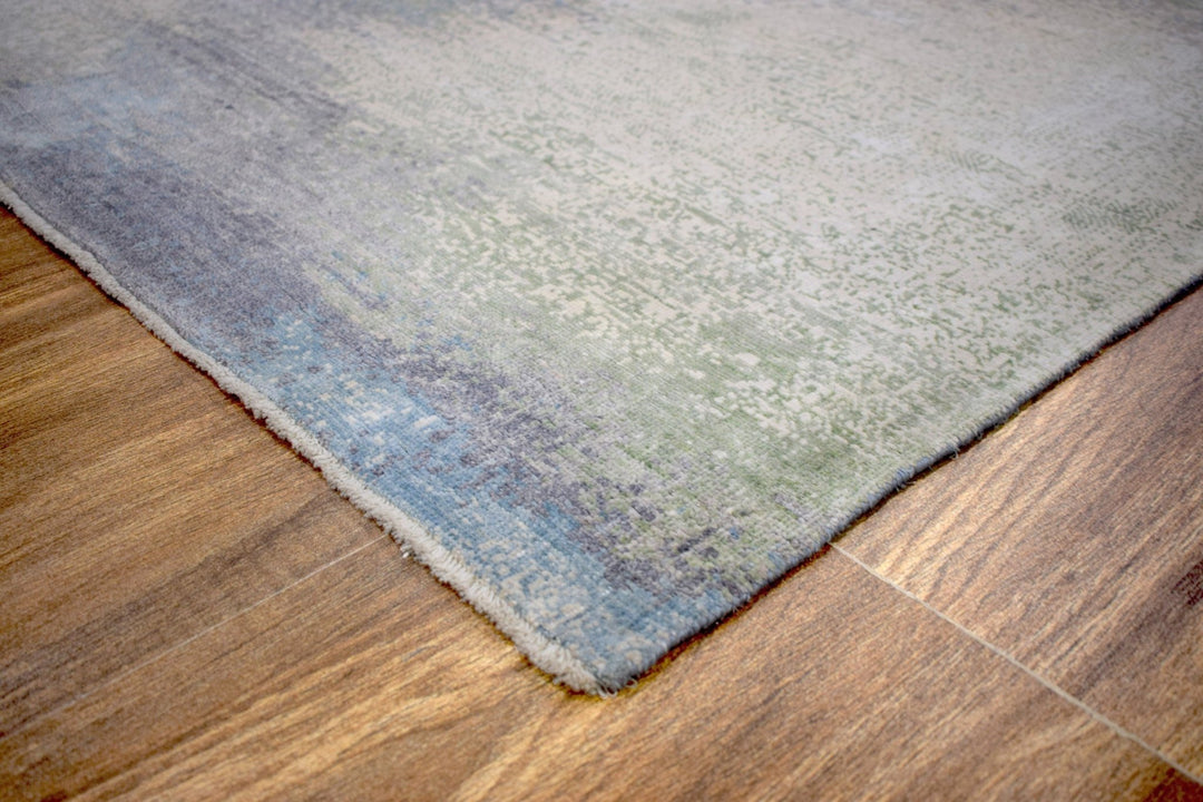 8x10 Rug | Modern Abstract Handmade with Bamboo Silk Blue Area Rug | TRD1750810 - The Rug Decor