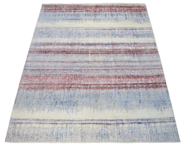 8x10 Rug | Modern Hand made Hand-spun wool and Handspun Bamboo Silk Area Rug| The Rug Decor | TRD2095810 - The Rug Decor