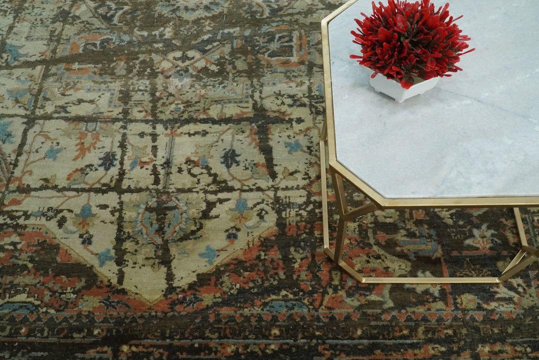 8x10 Rug | Modern Heriz Serapi Handmade Wool Area Rug | TRD1684810 - The Rug Decor