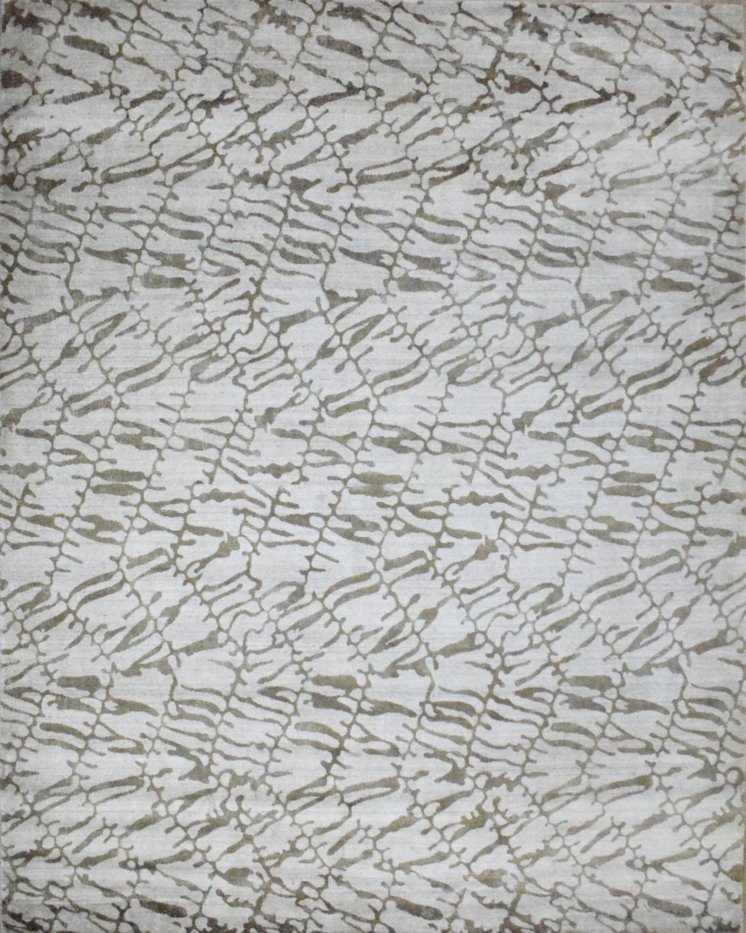 8x10 Rug, White and Brown Rug, Modern and Abstract Rug, Hand-loom Printed Viscose Area Rug | TRD020QT810 - The Rug Decor