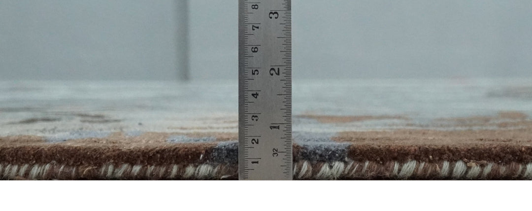 8x11 Gray, Silver and Brown Modern Abstract Hand Tufted wool and Art silk Area Rug - The Rug Decor