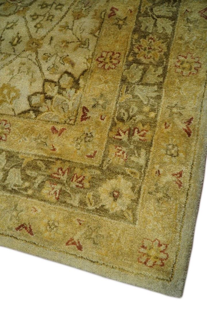 8x11 Vintage Persian Design Brown and Beige Hand Tufted Wool Area Rug | BAN4 - The Rug Decor