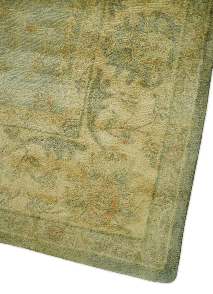 8x11 Vintage Persian Oushak Design Brown and Beige Antique Hand Tufted Wool Area Rug | BAN5 - The Rug Decor