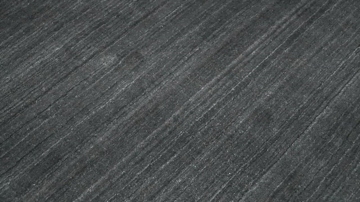 Solid Charcoal Black Scandinavian 5x7 Blended Wool Flatwoven Area Rug | HL13