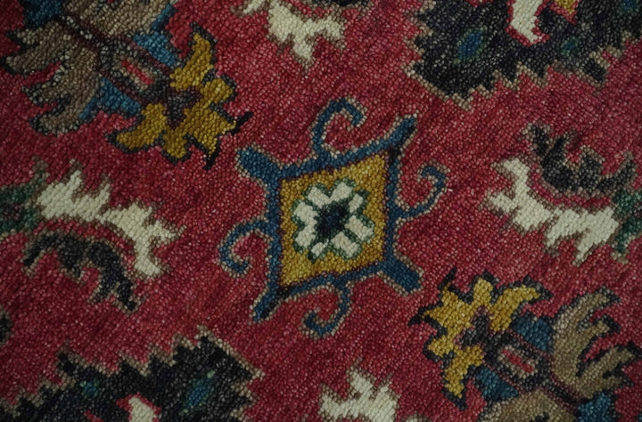9x12 Antique Hand Knotted Rust and Charcoal Traditional Oushak Wool Area Rug | TRDCP1371912 - The Rug Decor