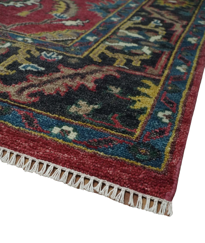 9x12 Antique Hand Knotted Rust and Charcoal Traditional Oushak Wool Area Rug | TRDCP1371912 - The Rug Decor