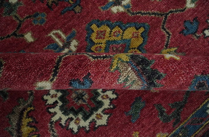 9x12 Antique Hand Knotted Rust and Charcoal Traditional Oushak Wool Area Rug | TRDCP1371912 - The Rug Decor