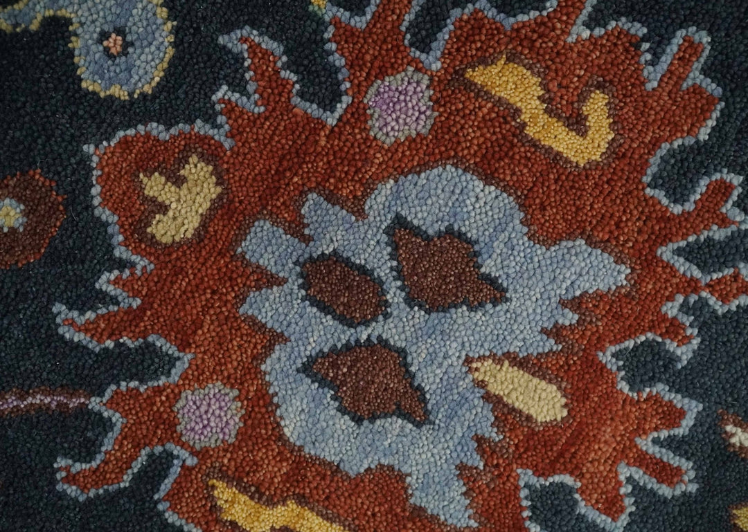 9x12 Hand Knotted Charcoal and Rust Traditional Persian Oushak Wool Rug | TRDCP732912 - The Rug Decor