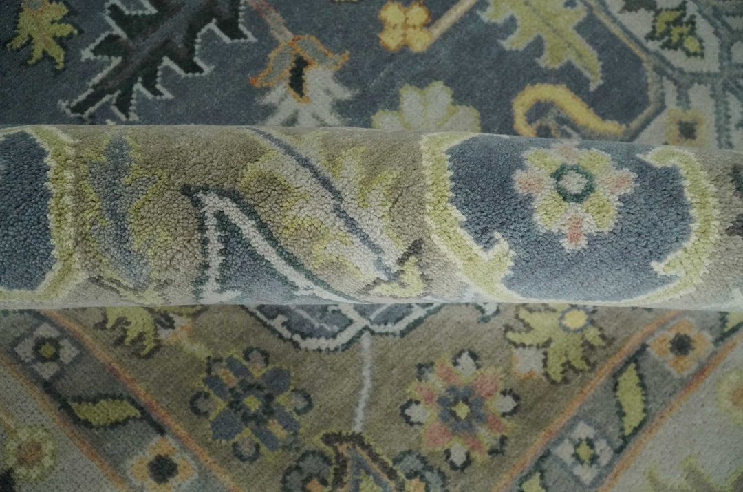 9x12 Hand Knotted Gray, Charcoal and Olive Traditional Wool Rug - The Rug Decor