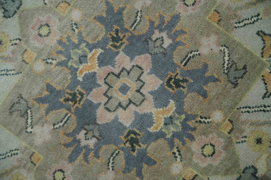 9x12 Hand Knotted Gray, Charcoal and Olive Traditional Wool Rug - The Rug Decor