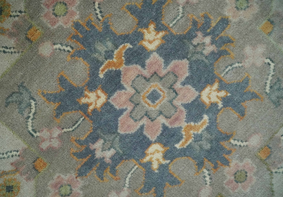 9x12 Hand Knotted Silver and Blue Traditional Heriz Serapi Antique Wool Rug, Living Room and Bedroom Rug - The Rug Decor