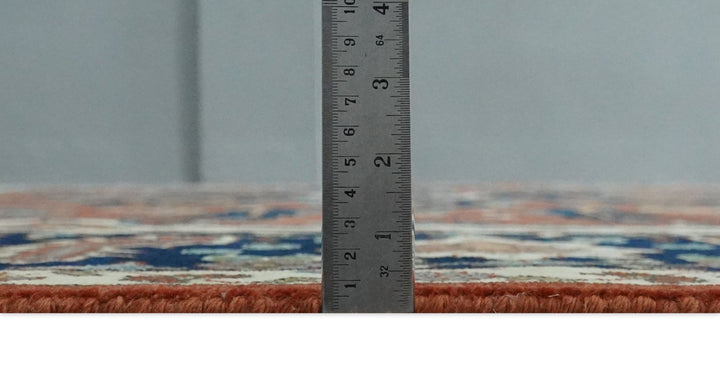 9x12 Premium Fine Hand Knotted Blue, Brown and Ivory Traditional wool Area Rug - The Rug Decor