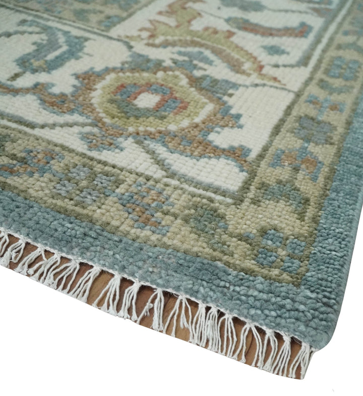 9x12 Silver, Gray and Ivory Hand Knotted Traditional Wool Area Rug - The Rug Decor