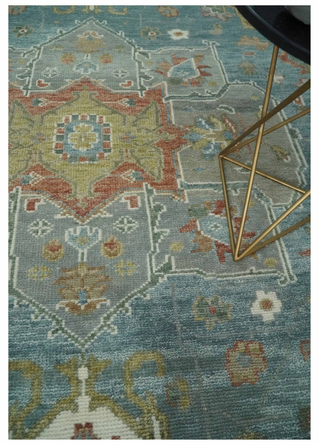 9x12 Silver, Gray and Ivory Hand Knotted Traditional Wool Area Rug - The Rug Decor