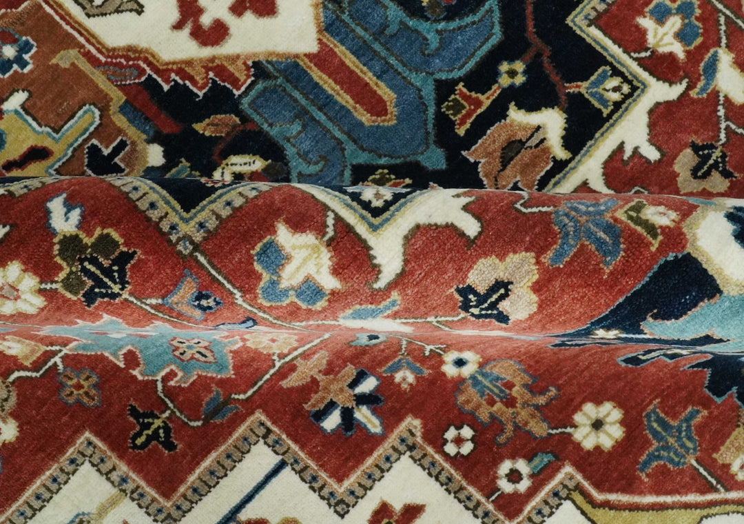 9x12 Traditional Fine Premium Ivory, Black and Brown Hand knotted wool Area Rug - The Rug Decor