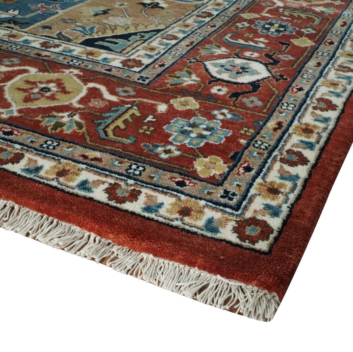 9x12 Traditional Fine Premium Ivory, Black and Brown Hand knotted wool Area Rug - The Rug Decor