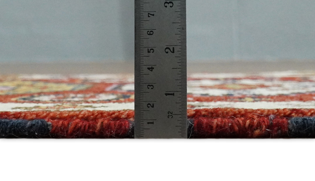 Small 2x3 Red and Ivory Wool Hand Knotted traditional Persian Vintage Antique Southwestern Kazak | TRDCP18323