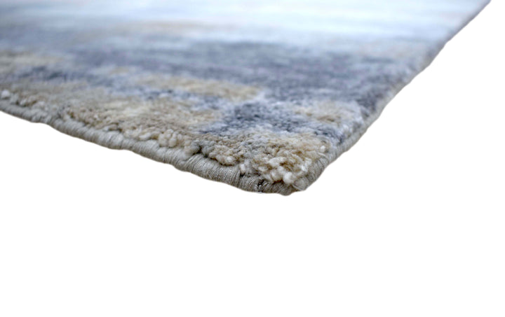 Luxury Hand knotted Blue and Silver Silk 8x10 Area Rug | TRD1856810 - The Rug Decor