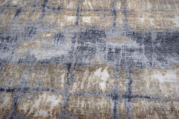 Luxury Hand knotted Blue and Silver Silk 8x10 Area Rug | TRD1856810 - The Rug Decor